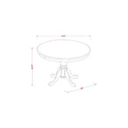 Set da Pranzo 5 Pezzi - Tavolo Rotondo e 4 Sedie - Seduta in Legno - Finitura Mogano - HomeStock