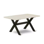 Tavolo da pranzo HomeStock in 7 pezzi con piano in legno massello finitura rovere naturale e 6 sedie Parson