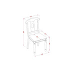 HomeStock Tavolo da pranzo con piano in legno massello nero e ciliegio a 7 pezzi con 6 sedie