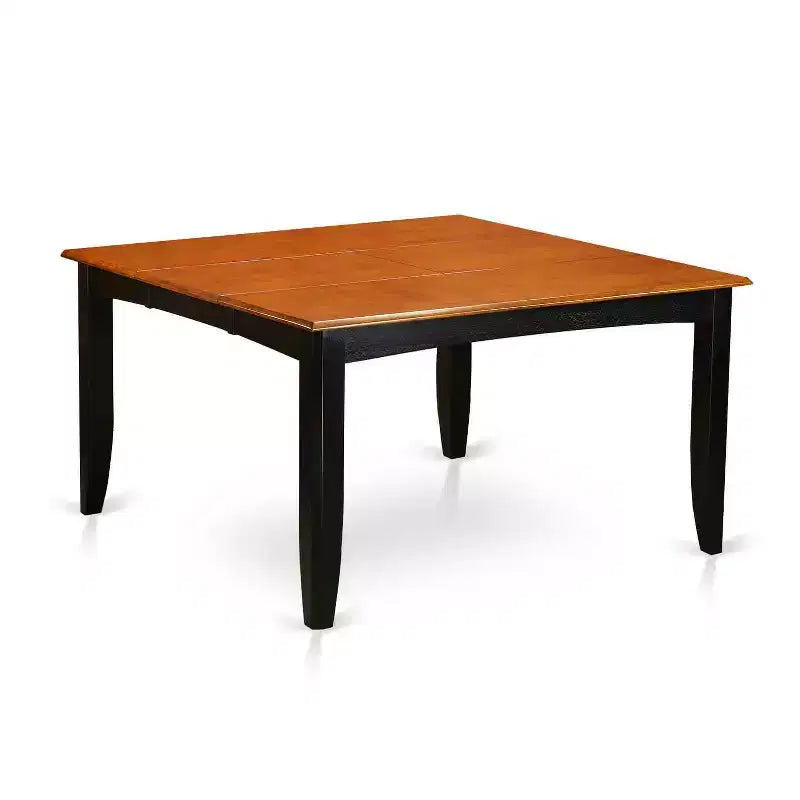 HomeStock tavolo quadrato da pranzo da 5 pezzi con piano in legno massello e finitura nera e ciliegio, con 4 sedie