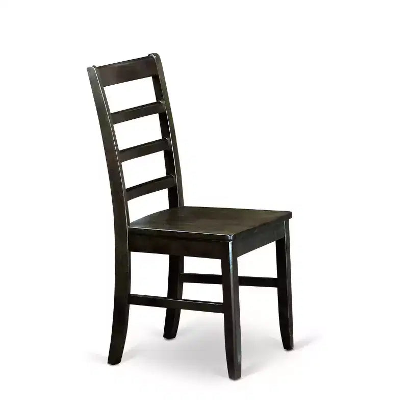HomeStock tavolo quadrato da pranzo da 5 pezzi con piano in legno massello e finitura nera e ciliegio, con 4 sedie