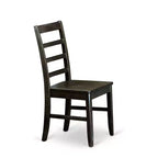 HomeStock tavolo quadrato da pranzo da 5 pezzi con piano in legno massello e finitura nera e ciliegio, con 4 sedie