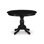 HomeStock Set da pranzo 5 pezzi con tavolo in legno massello con finitura spazzolata nera e 4 sedie