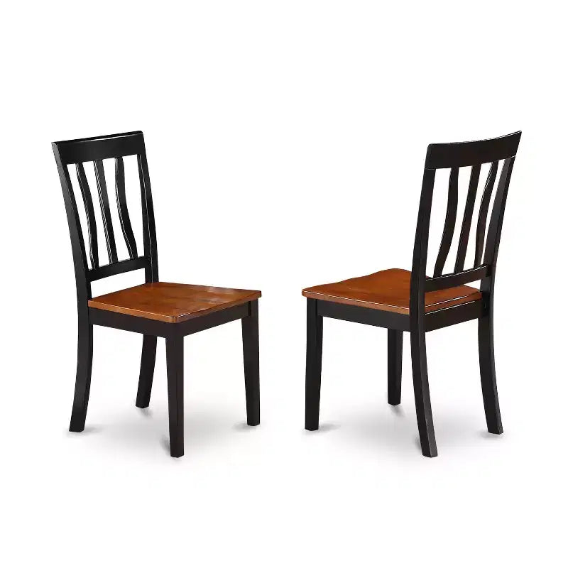 Set da pranzo 5 pezzi - Tavolo da pranzo con allunga e 4 sedie/panche - Finitura ciliegio nero