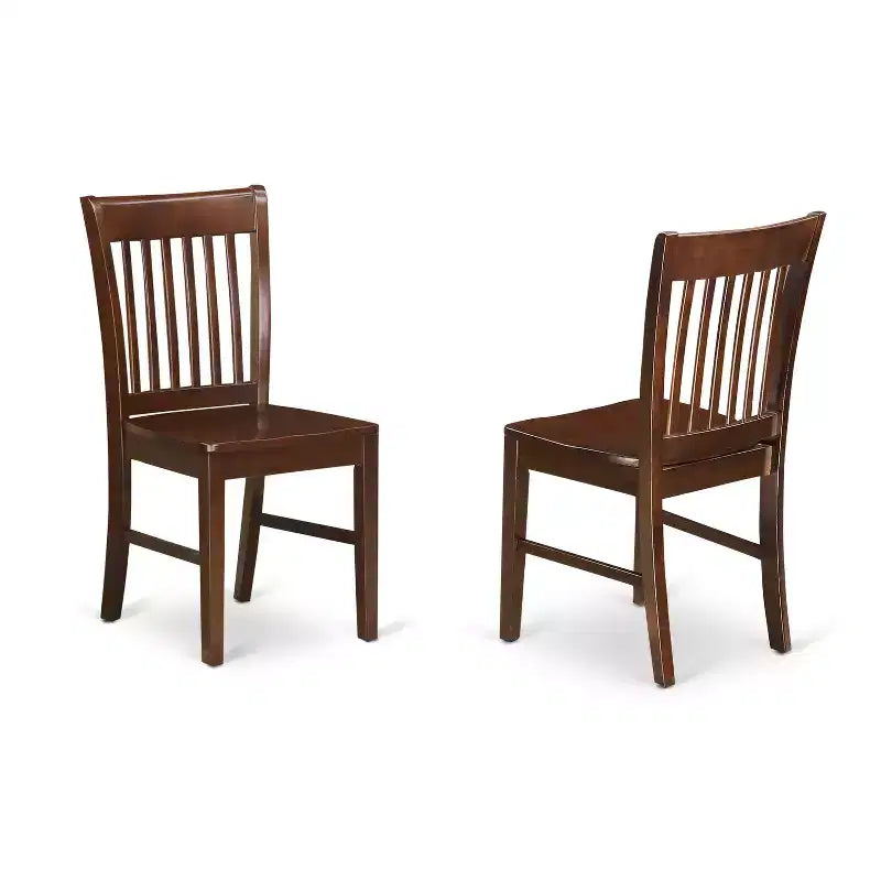 Tavolo da pranzo HomeStock rettangolare con piano in legno massello finitura mogano 5 pezzi con 4 sedie