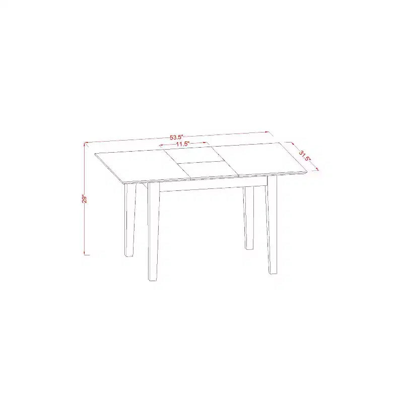Tavolo da pranzo HomeStock rettangolare con piano in legno massello finitura mogano 5 pezzi con 4 sedie