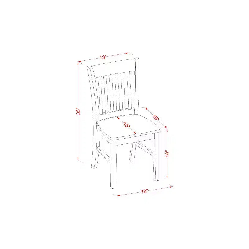 Tavolo da pranzo HomeStock rettangolare con piano in legno massello finitura mogano 5 pezzi con 4 sedie