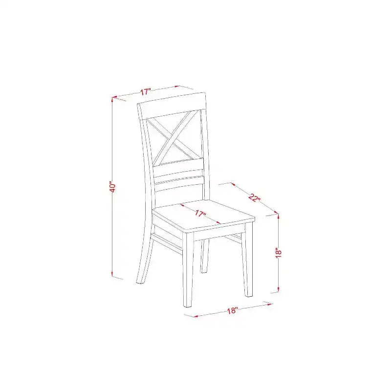 Set da pranzo da 5 pezzi - Tavolo da cucina rotondo e 4 sedie - Finitura ciliegio nero - Tavolo da 42 pollici