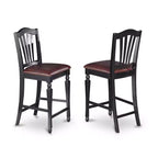 Set da pranzo altezza bancone - Tavolo e 4 sedie - Set cucina - Design moderno - Finitura nero e ciliegio