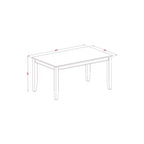 Set da pranzo rettangolare - Set 7 pezzi tavolo e sedie - Finitura mogano - Set da cucina - Tavolo da 60 pollici