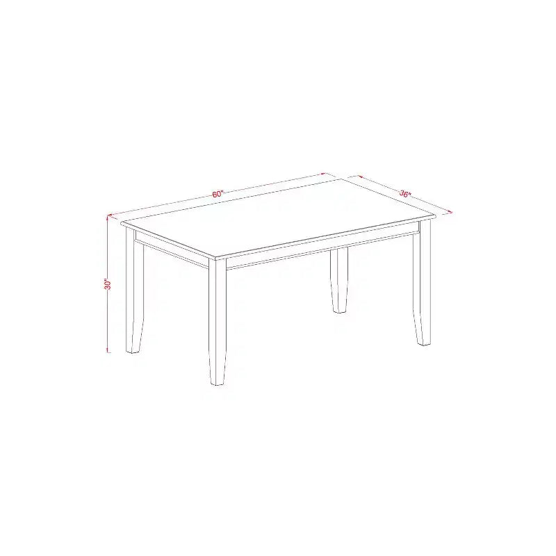 Set da pranzo rettangolare - Set 7 pezzi tavolo e sedie - Finitura mogano - Set da cucina - Tavolo da 60 pollici