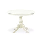 HomeStock Set tavolo da pranzo 5 pezzi in legno massello con finitura in lino bianco e 4 sedie