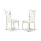 HomeStock Set tavolo da pranzo 5 pezzi in legno massello con finitura in lino bianco e 4 sedie