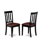 Set da pranzo vittoriano - Set tavolo e sedie da 7 pezzi - Tavolo da cucina rettangolare con allunga - Finitura nero e ciliegio