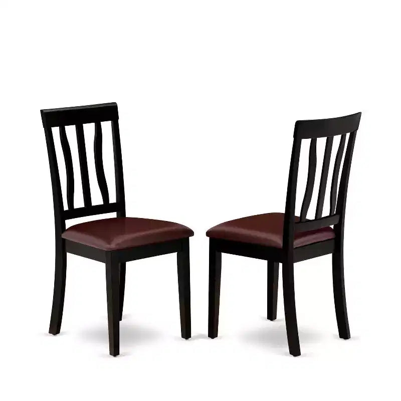 Set da pranzo vittoriano - Set tavolo e sedie da 7 pezzi - Tavolo da cucina rettangolare con allunga - Finitura nero e ciliegio