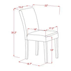Set da pranzo rotondo 5 pz - Tavolo da 36" e 4 sedie - Tessuto in lino, gambe in mogano - Elegante arredamento per sala da pranzo