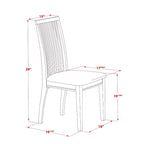 HomeStock tavolo da pranzo da 5 pezzi con piano in legno massello con finitura lino bianco e 4 sedie con schienale a doghe
