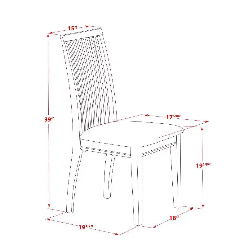 HomeStock tavolo da pranzo da 5 pezzi con piano in legno massello con finitura lino bianco e 4 sedie con schienale a doghe