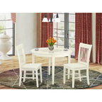Set da tavola 3 pezzi tavolo rotondo e sedie Lino Bianco