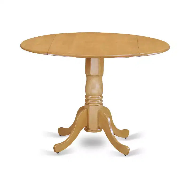 HomeStock 5-Piece Round Natural Oak Finish Solid Wood Top Dining table with 4 Chairs