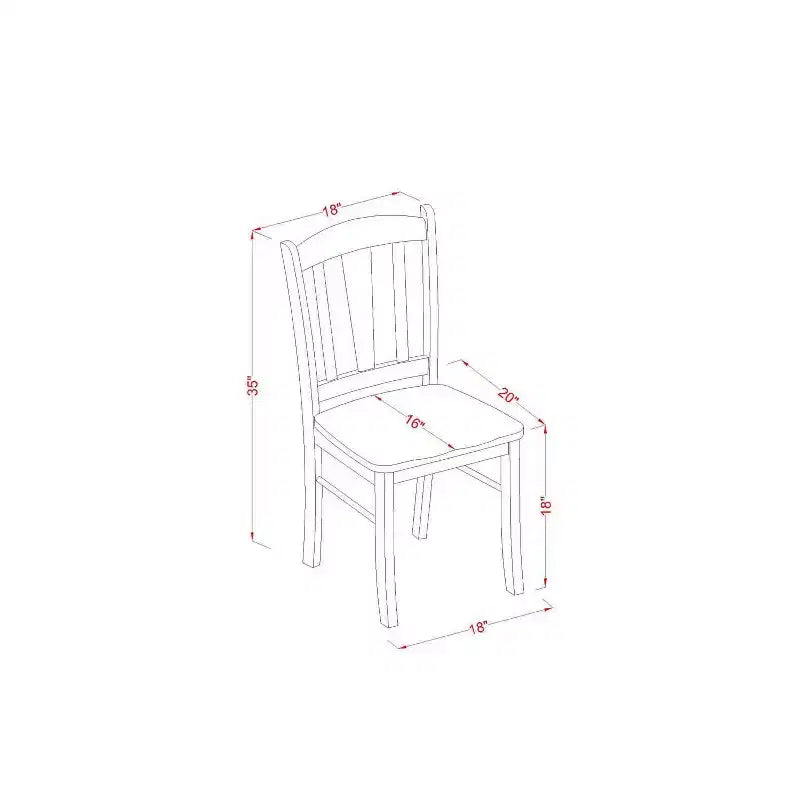 HomeStock Set da pranzo 5 pezzi: Tavolo in legno massello finitura mogano con 4 sedie con schienale a doghe