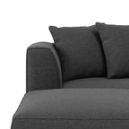 Divano angolare in velluto con chaise longue a destra e pouf HL Home Furnishings
