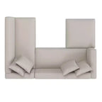 Divano angolare in velluto con chaise longue a destra e pouf HL Home Furnishings