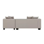 Divano angolare in velluto con chaise longue a destra e pouf HL Home Furnishings