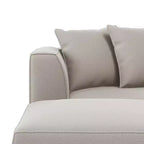 Divano angolare in velluto con chaise longue a destra e pouf HL Home Furnishings