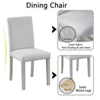 CLIHOME Set da pranzo in legno di 5 pezzi, set da tavolo con decorazione in cristallo per cucina con tavolo quadrato e 4 sedie imbottite
