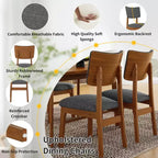 Set da pranzo moderno a 5 pezzi con telaio in legno di gomma e 4 sedie imbottite, set da pranzo salvaspazio per sala da pranzo o cucina - Panipeachy