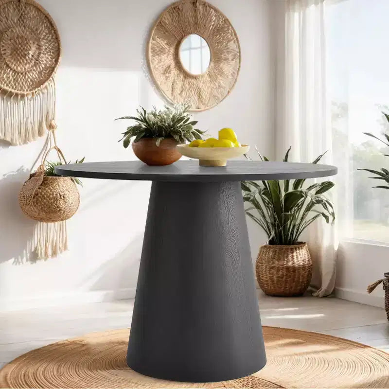 Set di 3 pezzi Tavolo da pranzo e sedie, Tavolo rotondo da 35" con sedie rivestite con fodera removibile per angolo colazione o piccoli spazi-Panipeachy