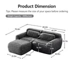 Divano componibile a forma di L con pouf, schiuma ad alta densità, moderno divano componibile di piccole dimensioni per soggiorno e camera da letto - Panipeachy