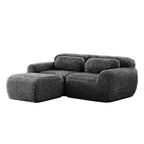 Divano componibile a forma di L con pouf, schiuma ad alta densità, moderno divano componibile di piccole dimensioni per soggiorno e camera da letto - Panipeachy