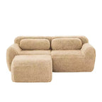 Divano componibile a forma di L con pouf, schiuma ad alta densità, moderno divano componibile di piccole dimensioni per soggiorno e camera da letto - Panipeachy