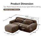 Divano componibile a forma di L con pouf, schiuma ad alta densità, moderno divano componibile di piccole dimensioni per soggiorno e camera da letto - Panipeachy