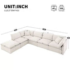 GDFStudio Nelson modernes, übergroßes 125.5 Chenille-L-förmiges modulares Ecksofa mit beweglichem Hocker