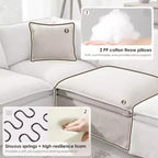 GDFStudio Nelson modernes, übergroßes 125.5 Chenille-L-förmiges modulares Ecksofa mit beweglichem Hocker