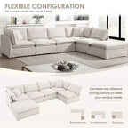 GDFStudio Nelson modernes, übergroßes 125.5 Chenille-L-förmiges modulares Ecksofa mit beweglichem Hocker