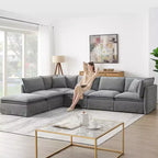 GDFStudio Nelson modernes, übergroßes 125.5 Chenille-L-förmiges modulares Ecksofa mit beweglichem Hocker