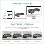 Divano modulare a U GDFStudio Logan Modern 140 in velluto a coste con pouf contenitore mobile, console e ricarica USB