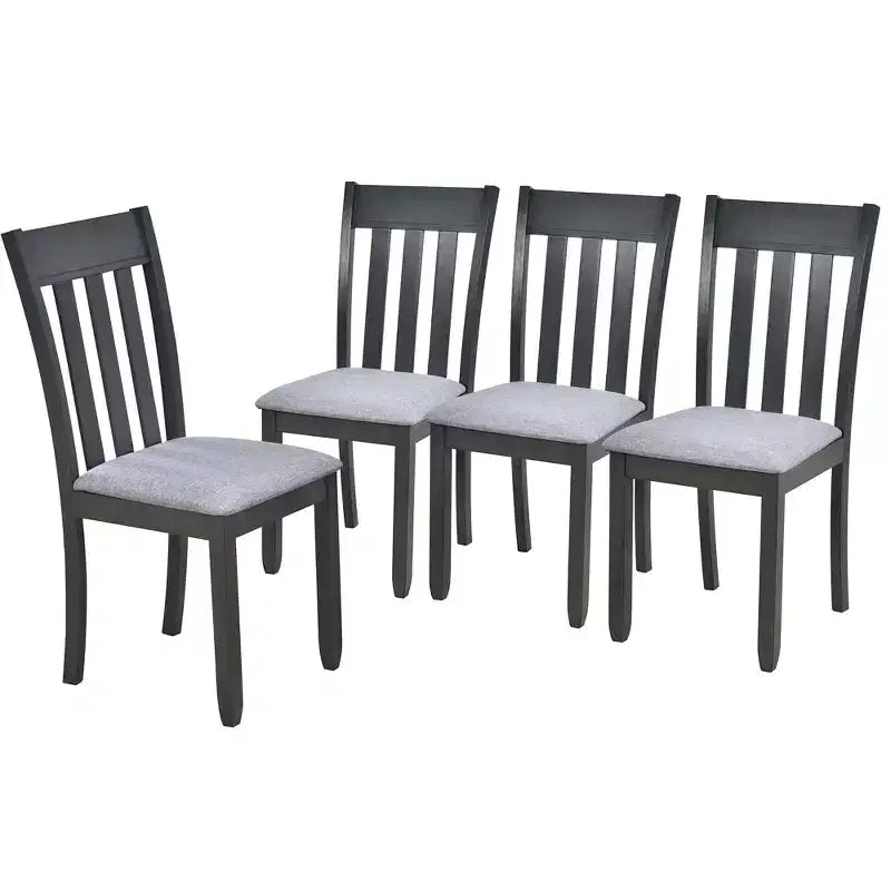 Set tavolo da pranzo rotondo allungabile, set da 5 pezzi con tavolo in legno e 4 sedie, tavolo da pranzo per 4 persone per sala da pranzo