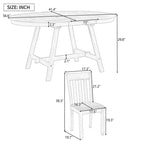 Set tavolo da pranzo rotondo allungabile, set da 5 pezzi con tavolo in legno e 4 sedie, tavolo da pranzo per 4 persone per sala da pranzo