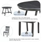 Set tavolo da pranzo rotondo allungabile, set da 5 pezzi con tavolo in legno e 4 sedie, tavolo da pranzo per 4 persone per sala da pranzo