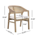 Christopher Knight Home Delia Tavolo da Pranzo 9 Pezzi Stile Fattoria con Sedie Imbottite in Rattan e Legno di Gomma