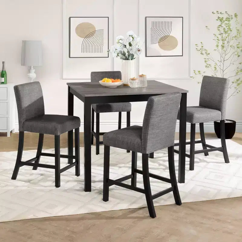 Set tavolo altezza bancone 5 pezzi Sumyeg con 4 sedie per cucina o sala da pranzo