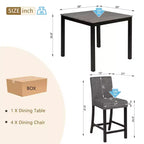 Set tavolo altezza bancone 5 pezzi Sumyeg con 4 sedie per cucina o sala da pranzo