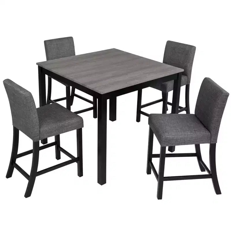 Set tavolo altezza bancone 5 pezzi Sumyeg con 4 sedie per cucina o sala da pranzo