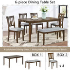 sumyeg Set da 6 pezzi con tavolo da pranzo rettangolare, sedie e panca per cucina o sala da pranzo