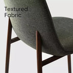 Olive+Oslo Set da pranzo 5 pezzi per 4 persone, Tavolo da pranzo rotondo in vetro con 4 sedie da pranzo imbottite Gambe color noce-Panipeachy
